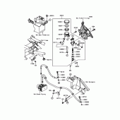 Схема вузла: Задній гальмівний циліндр Kawasaki KLE650 Versys 650 ABS