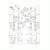 Схема узла: Вилка передней оси для Kawasaki ZX1100 Ninja ZX-11