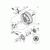 Схема вузла: Ступиця заднього колеса для Kawasaki ZR800 Z800 ABS