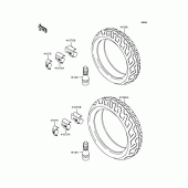 Схема вузла: Колеса (Шини) для Kawasaki ZR1100 ZRX1100-II