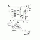 Схема вузла: Задній гальмівний циліндр для Kawasaki ER650 ER-6N