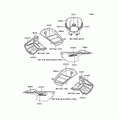 Схема узла: Наклейки (Зеленый A8F) для Kawasaki KL110 KSR