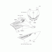 Схема узла: Наклейки (DCF) для Kawasaki KLX110 KLX110L
