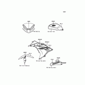 Схема вузла: Decals(White) для Kawasaki EX300 Ninja 300 ABS