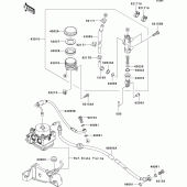 Схема вузла: Задній гальмівний циліндр для Kawasaki EX650 Ninja 650 ABS