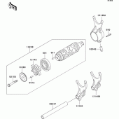 Схема вузла: Gear change drum/shift fork(s) для Kawasaki VN1600 VN1600 Mean Streak