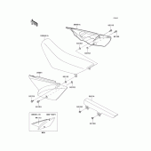 Схема вузла: Задні бічні обтічники & Захист ланцюга для Kawasaki KLX110 KLX110