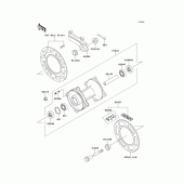 Схема вузла: Ступиця заднього колеса для Kawasaki KX100