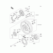 Схема узла: Заднее колесо & Приводная цепь для Kawasaki EL250 Eliminator 250