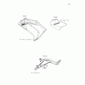 Схема вузла: Наклейки (Помаранчевий; Сірий; EEF) для Kawasaki EX400 Ninja 400R