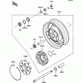 Схема вузла: Ступиця заднього колеса для Kawasaki ZG1000 1000GTR