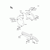 Схема вузла: Задні бічні обтічники & Захист ланцюга для Kawasaki BJ250 Estrella Custom