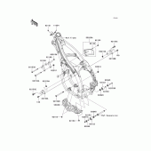 Схема узла: Крепление двигателя для Kawasaki KX450 KX450F