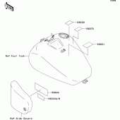 Схема вузла: Інформаційні наклейки для Kawasaki VN1500 VN1500 Drifter