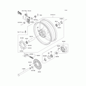 Схема вузла: Заднє колесо & Привідний ланцюг для Kawasaki ZR1000 Z1000