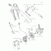 Схема вузла: Генератор та РР для Kawasaki KX250/ KX252 KX250F