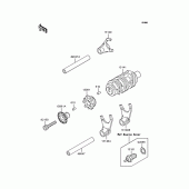 Схема вузла: Копірний вал & Вилки для Kawasaki KLX250 D-Tracker