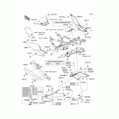 Схема вузла: Задні бічні обтічники & Захист ланцюга для Kawasaki EX250 Ninja 250R