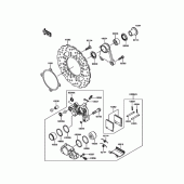 Схема вузла: Заднє гальмо для Kawasaki ZR1200 ZRX1200 DAEG