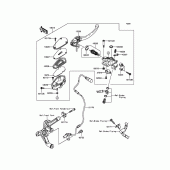 Схема вузла: Передній гальмівний циліндр Kawasaki ZG1400 1400GTR ABS