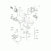 Схема узла: Воздушный фильтр для Kawasaki KL650 KL650 Tengal