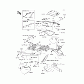 Схема узла: Задние боковые обтекатели & Защита цепи для Kawasaki KL110 KSR
