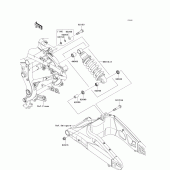 Схема узла: Подвеска/Задний амортизатор для Kawasaki KLE650 Versys 650