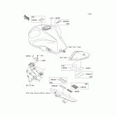 Схема вузла: Інформаційні наклейки для Kawasaki ZR1000 Z1000