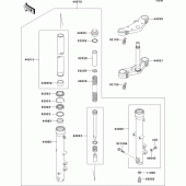 Схема вузла: Вилка передньої осі для Kawasaki ZR750 Zephyr
