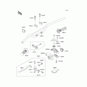 Схема вузла: Кермо & Пульт управління рульовим для Kawasaki KX125