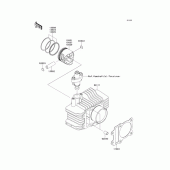 Схема узла: Цилиндр & Поршень (s) для Kawasaki KL110 KSR