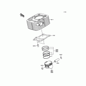 Схема узла: Цилиндр & Поршень для Kawasaki KLX140 KLX140