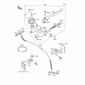 Схема вузла: Передній гальмівний циліндр для Kawasaki VN1500 Vulcan 88