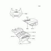 Схема узла: Наклейки (ブラック; EX250-H6) для Kawasaki EX250 ZZR250