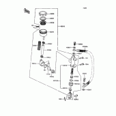 Схема вузла: Задній гальмівний циліндр Kawasaki ZX400 Z400FII