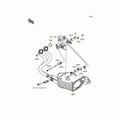 Схема узла: Выхлопная система для Kawasaki EX650 ER-6F
