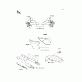 Схема вузла: Інформаційні наклейки для Kawasaki KX250/KX252 KX250