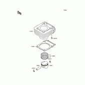 Схема узла: Цилиндр & Поршень для Kawasaki KL250 KL250 Super Sherpa