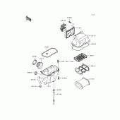 Схема узла: Воздушный фильтр для Kawasaki KLE500