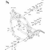 Схема узла: Крепление двигателя для Kawasaki VN1500 VN1500 Classic Tourer Fi