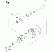 Схема вузла: Ступиця переднього колеса для Kawasaki KX250/ KX252 KX250F