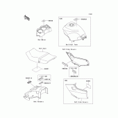 Схема вузла: Інформаційні наклейки для Kawasaki EX250 Ninja 250