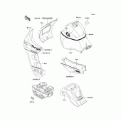 Схема вузла: Decal(white/red)(kl650-b1) для Kawasaki KL650 Tengal