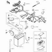 Схема узла: Электрооборудование для Kawasaki EN500 Vulcan 500 LTD