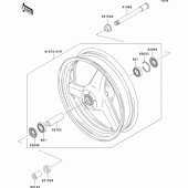 Схема вузла: Ступиця переднього колеса для Kawasaki ZX1200 Ninja ZX-12R