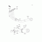 Схема узла: Выхлопная система (s) для Kawasaki ZX750 Ninja ZX-7R