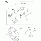Схема вузла: Заднє гальмо для Kawasaki EX500 EX500