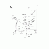 Схема узла: Передний тормозной цилиндр для Kawasaki KL250 KLR250