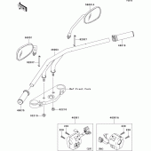 Схема вузла: Кермо & Пульт управління кермовим для Kawasaki VN1600 VN1600 Mean Streak