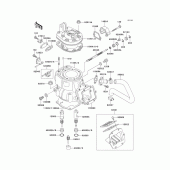 Схема вузла: Cylinder head/cylinder(1/2) для Kawasaki KX250/ KX252 KX250